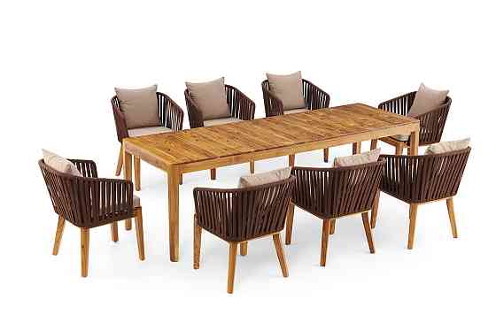 Обеденный деревянный стол со стульями, 9 предметов Алматы