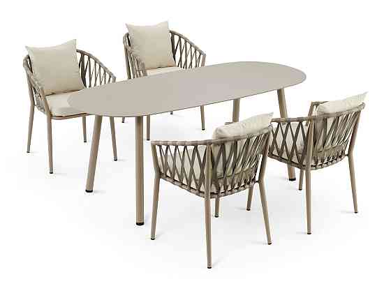 Обеденный металлический стол со стульями, 5 предметов Алматы