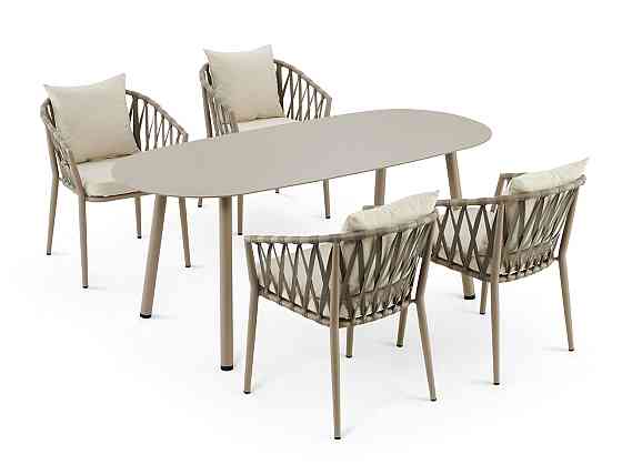 Обеденный металлический стол со стульями, 7 предметов Алматы
