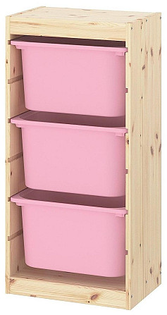 Стеллаж д/хранения игрушек ТРУФАСТ розовый, сосна ИКЕА, IKEA Нур-Султан - изображение 1