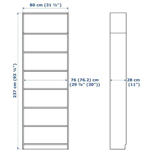 Стеллаж БИЛЛИ 80х28х237 см, черно-коричневый ИКЕА, IKEA Нур-Султан - изображение 2