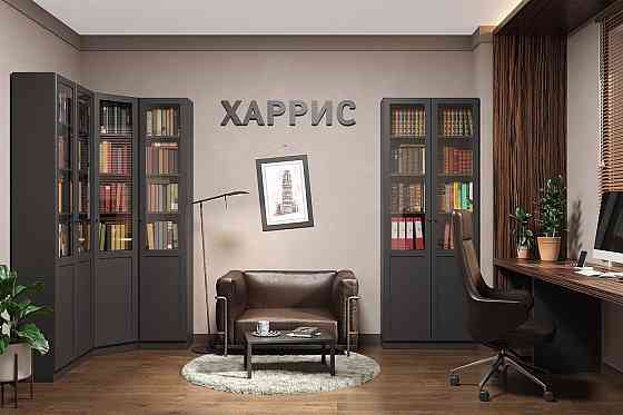 Шкаф для книг Харрис, 80х210х30 см антрацит Астана