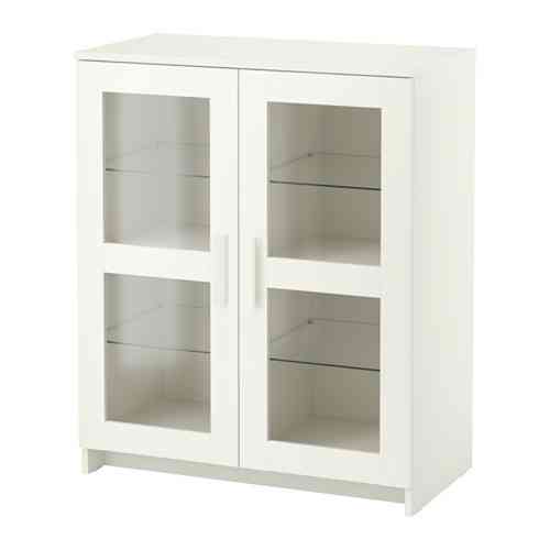 Шкаф с дверями БРИМНЭС стекло белый ИКЕА, IKEA Нур-Султан