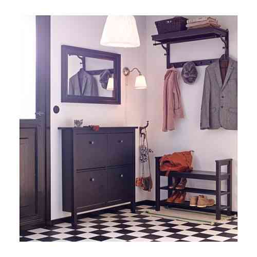 Шкаф для обуви с 4 отделениями ХЕМНЭС черно-коричневый ИКЕА, IKEA Нур-Султан