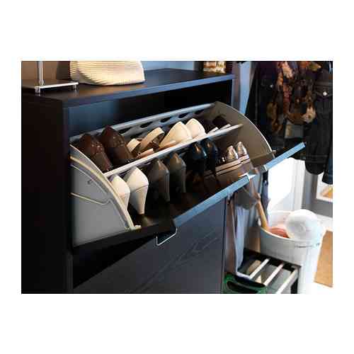 Шкаф для обуви с 3 отделения СТЭЛЛ черно-коричневый ИКЕА, IKEA Нур-Султан