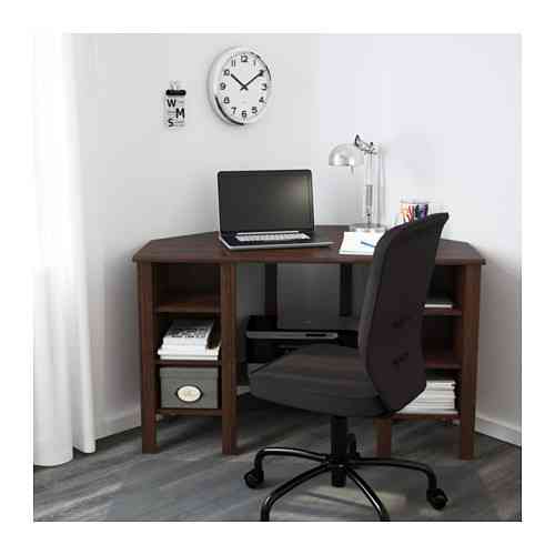 Стол письменный угловой БРУСАЛИ коричневый , ИКЕА, IKEA Нур-Султан