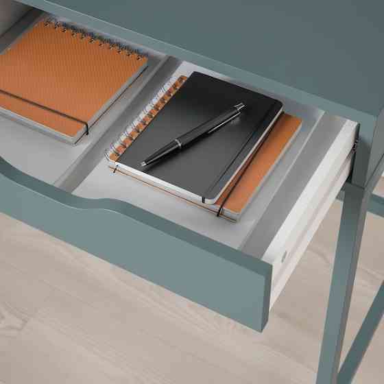 Стол писменный АЛЕКС серо-бирюзовый 100x48 см ИКЕА, IKEA Нур-Султан
