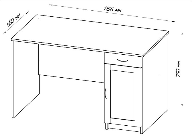 Письменный стол Кастор белый 116х65х75 см Нур-Султан - изображение 4