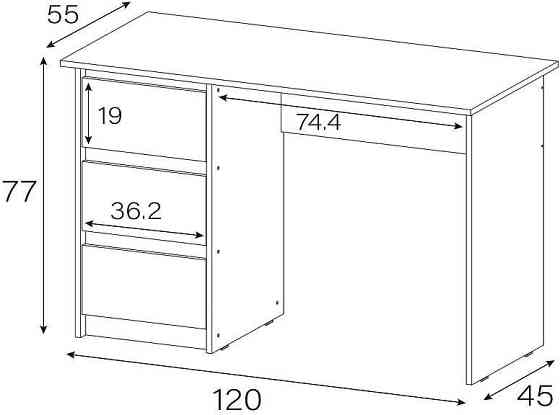 Стол письменный Айден серый (О) 120х55х77 см Астана