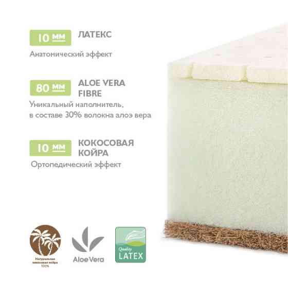 Матрас Aloe Vera Life 120*60 (Plitex, Беларусь) Алматы