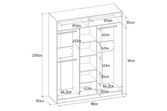 Шкаф-купе Home 180х229,5 см, дуб сонома Астана