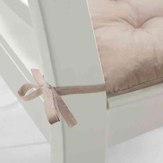 Подушка на стул ХЭЛЛЬВИ бежевый 40x38x5.0 см ИКЕА, IKEA Нур-Султан