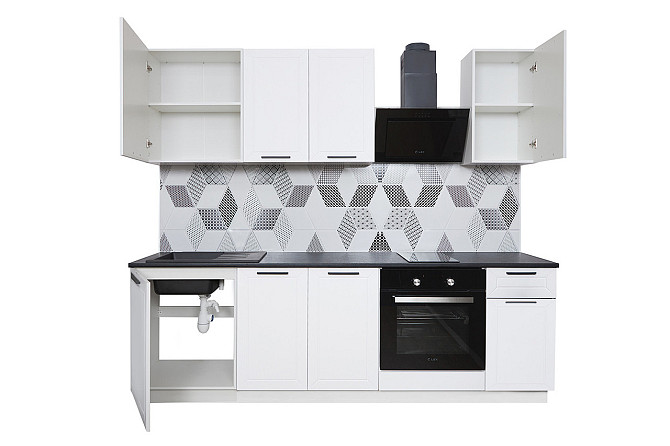 Кухонный гарнитур Эстель, белый, айленд силк 240х210х60 см Нур-Султан - изображение 4
