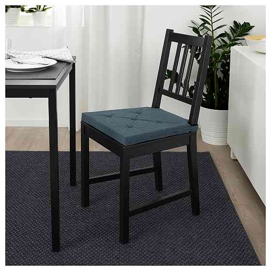 Подушка на стул ЮСТИНА темно-синий в полоску ИКЕА, IKEA Нур-Султан