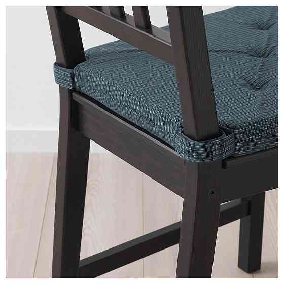 Подушка на стул ЮСТИНА темно-синий в полоску ИКЕА, IKEA Нур-Султан