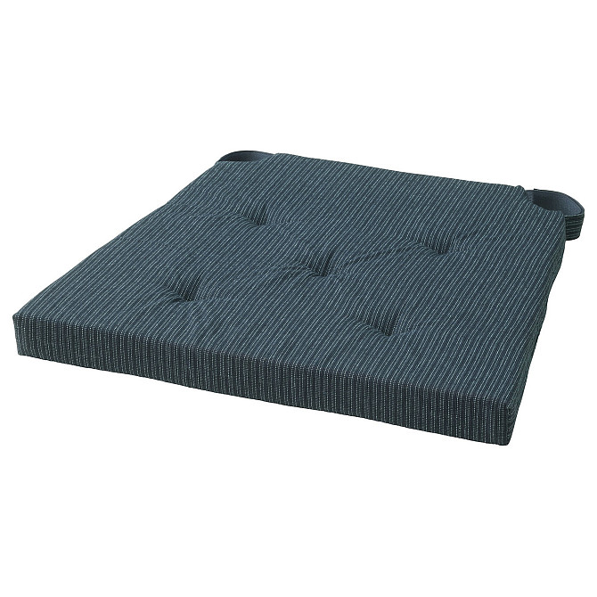Подушка на стул ЮСТИНА темно-синий в полоску ИКЕА, IKEA Нур-Султан - изображение 1