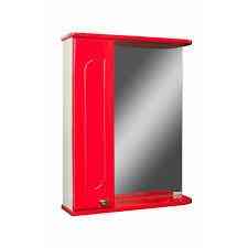 Шкаф зеркало "Радуга Красный 50" левый Нур-Султан