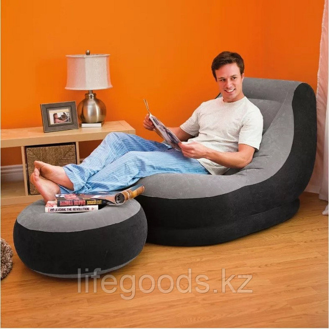Надувное кресло с пуфиком "Ultra Lounge" 130х99х76см, Intex 68564 Алматы - изображение 3
