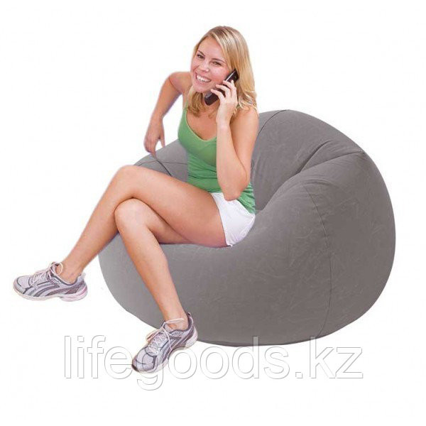 Надувное кресло - пуфик Beanless Bag Chair, Intex 68579 Алматы - изображение 4