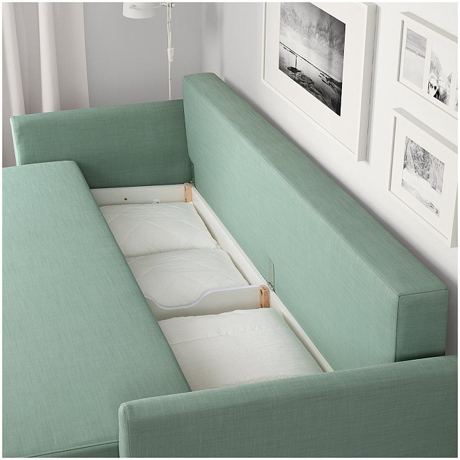 Диван-кровать 3-местный ХОЛЬМСУНД Нордвалла светло-зеленый ИКЕА, IKEA Нур-Султан - изображение 4