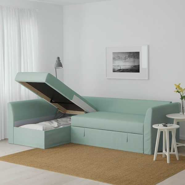 Диван-кровать угловой ХОЛЬМСУНД Нордвалла светло-зеленый ИКЕА, IKEA Нур-Султан - изображение 3