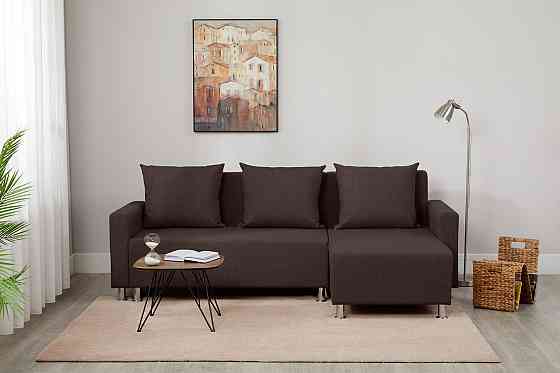 Угловой диван-кровать Каир, тёмно-коричневый Нур-Султан