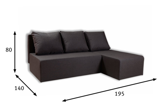 Угловой диван-кровать Крит, тёмно-коричневый Нур-Султан