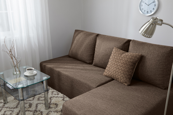 Угловой диван-кровать Крит, кофейный Нур-Султан
