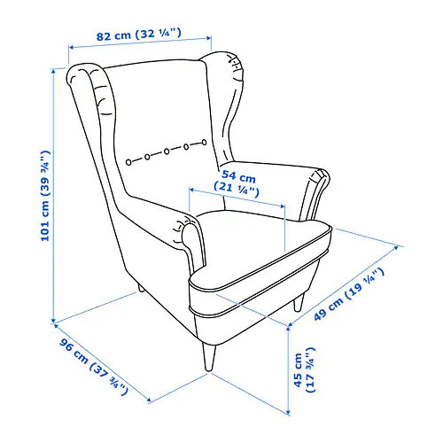 Кресло с подголовником СТРАНДМОН коричневый ИКЕА, IKEA Нур-Султан - изображение 4