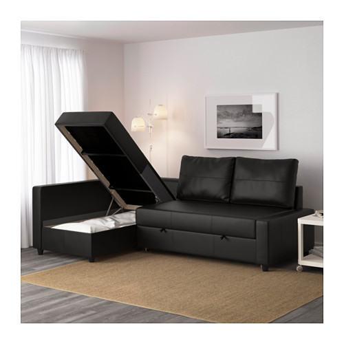 Диван-кровать угловой с отд д/хран ФРИХЕТЭН черный ИКЕА, IKEA Нур-Султан - изображение 3