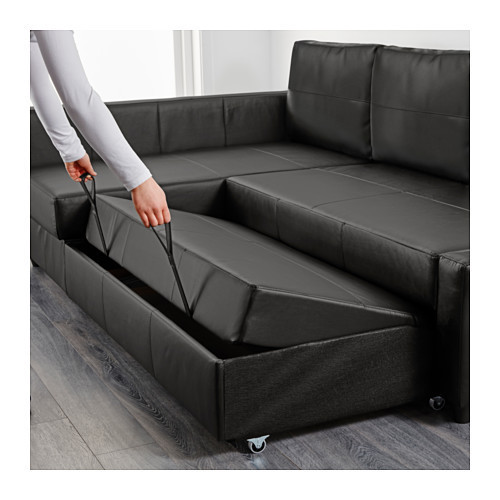 Диван-кровать угловой с отд д/хран ФРИХЕТЭН черный ИКЕА, IKEA Нур-Султан - изображение 4