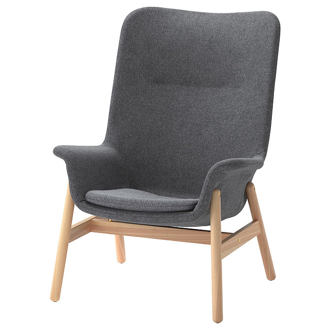 Кресло c высокой спинкой ВЕДБУ темно-серый ИКЕА, IKEA Нур-Султан - изображение 1