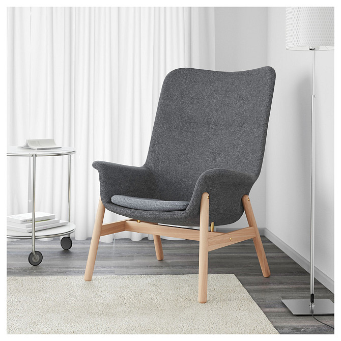 Кресло c высокой спинкой ВЕДБУ темно-серый ИКЕА, IKEA Нур-Султан - изображение 2