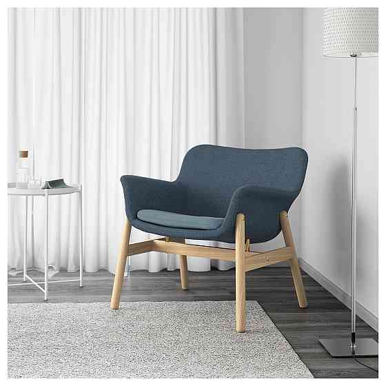 Кресло c высокой спинкой ВЕДБУ синий ИКЕА, IKEA Нур-Султан