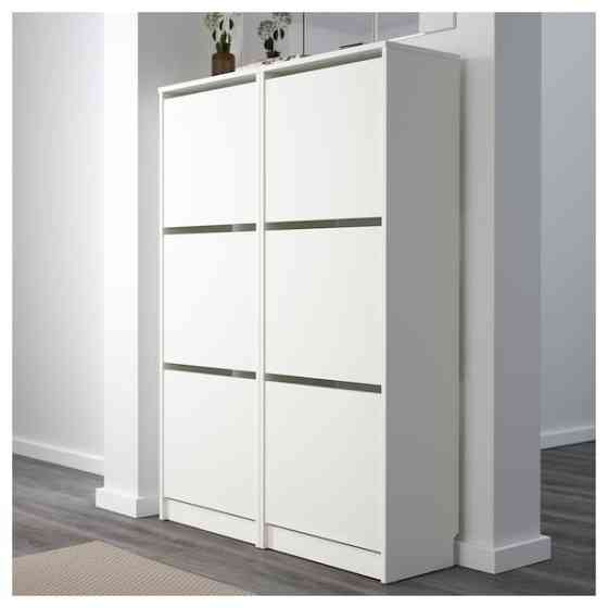 Шкаф для обуви 3 отделения БИССА белый ИКЕА, IKEA Нур-Султан
