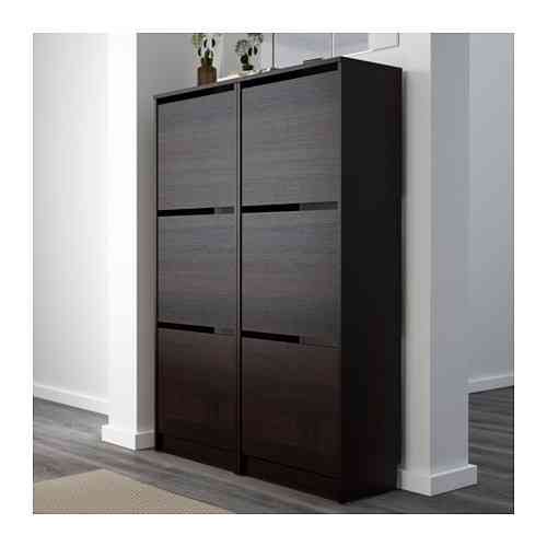 Шкаф для обуви 3 отделения БИССА черно-коричневый ИКЕА, IKEA Нур-Султан