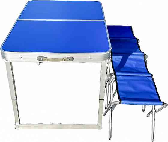 Стол Crow King с четырьмя стульями синий Караганда
