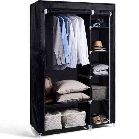 Шкаф-кофр двухсекционный тканевый HCX Storage Wardrobe 8890 с быстросборным каркасом (Бордовый) Алматы