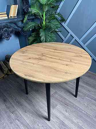 Круглый стол Коричневый с прямыми ножками диаметр 100см Алматы