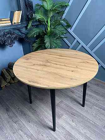 Круглый стол Коричневый с прямыми ножками диаметр 100см Алматы