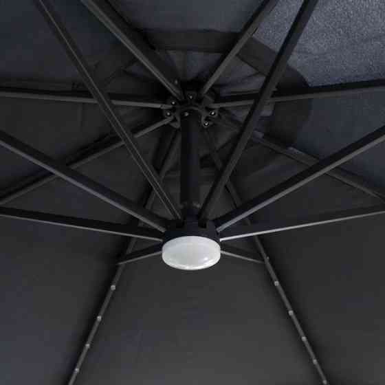 Зонт для летних кафе с солнечным накопителем (подсветкой) d-290см, цвет Темно-серый Алматы