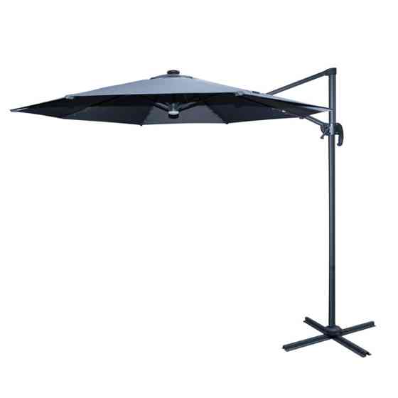 Зонт для летних кафе с солнечным накопителем (подсветкой) d-290см, цвет Темно-серый Алматы