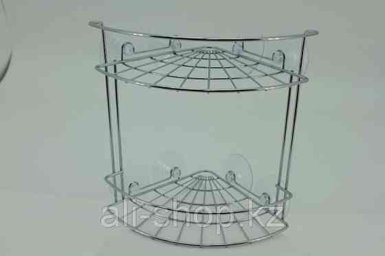 Полка 2х-ярусная угловая, 4 присоски Алматы