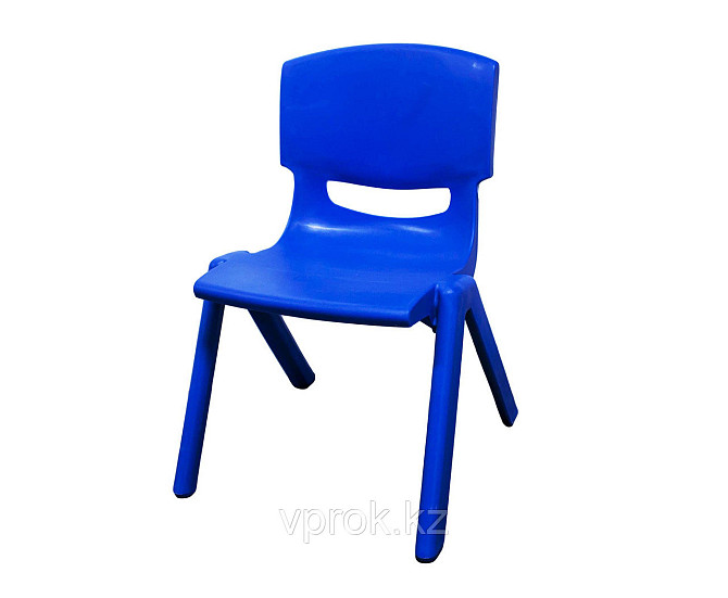 Стульчик детский пластиковый высота сиденья 28 см, синий Алматы - изображение 2