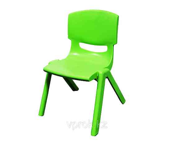 Стульчик детский пластиковый высота сиденья 24 см, зеленый Алматы