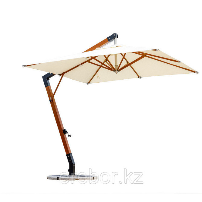 Зонт Wood Lux, 3х3м, квадратный, бежевый (с 4-мя утяжелителями) Алматы - изображение 1