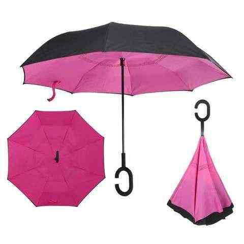 Чудо-зонт перевёртыш «My Umbrella» SUNRISE (Чёрная с розовым) Алматы