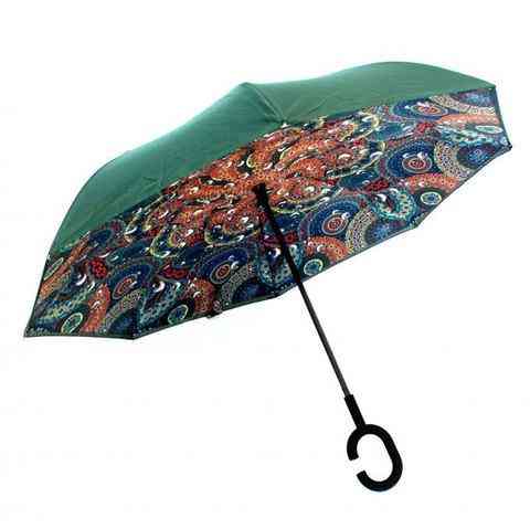 Чудо-зонт перевёртыш «My Umbrella» SUNRISE (Зеленые узоры) Алматы