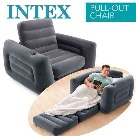 Кресло-кровать надувное раскладное INTEX Transformer 2-в-1 Pull-Out Chair Алматы