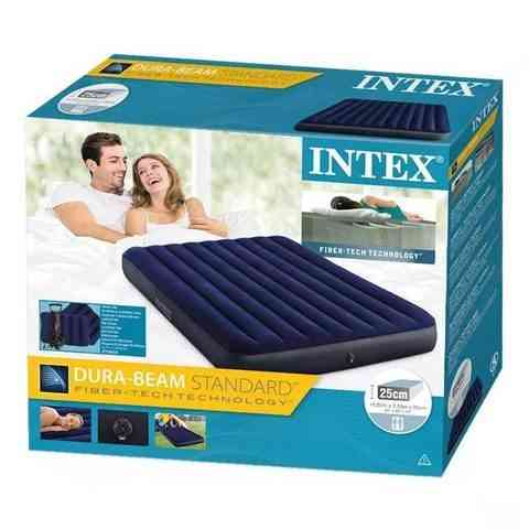 Матрас надувной 152х203x25 с насосом и подушками INTEX 64765 Classic Downy Airbed Алматы